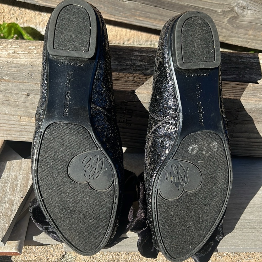 Libby . Edelman Black Glitter BIG Bow Flats. 🥿 Size 7. NWOT - Picture 5 of 5